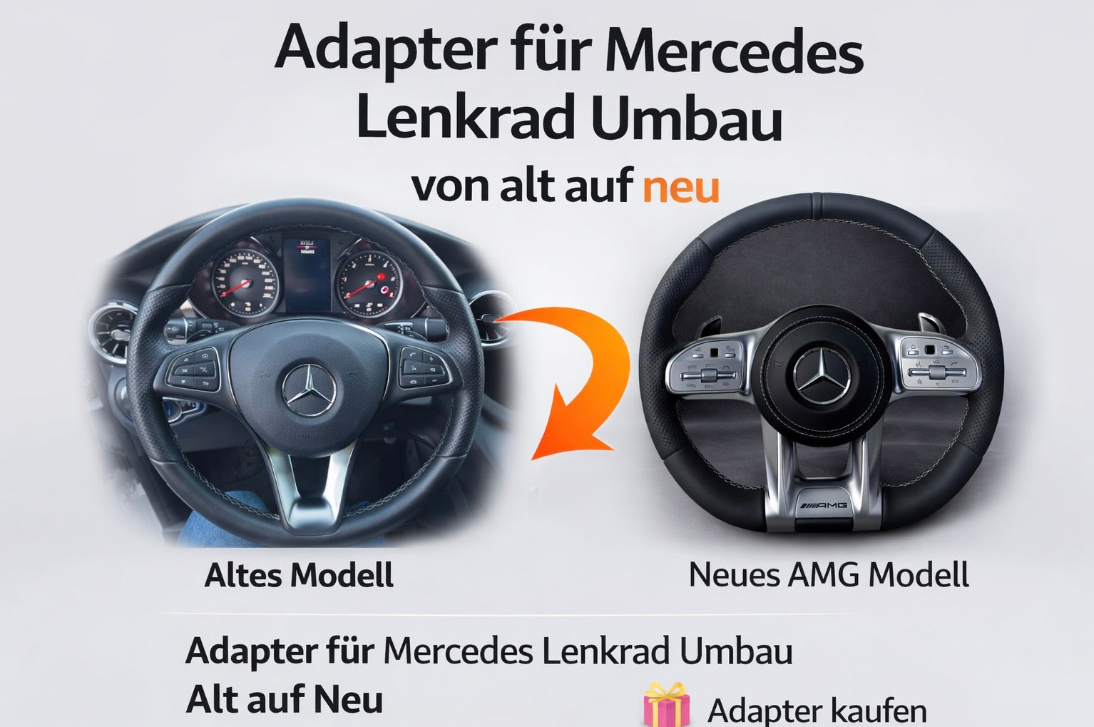 Adapter für Mercedes Lenkrad-Umbau – von Alt auf Neu