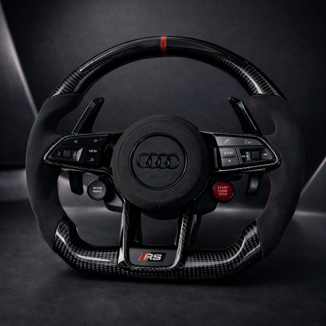Audi Performance Lenkrad – Carbon & Alcantara Edition mit LED-Anzeige & R8-Tasten
