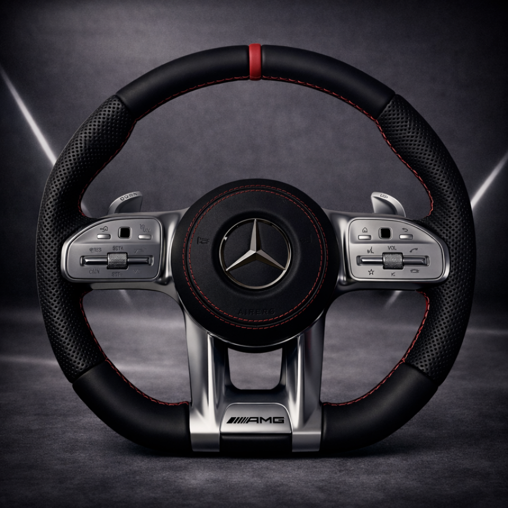 Performance Lenkrad – AMG-Style | Leder & perforiertes Leder | 12-Uhr-Markierung
