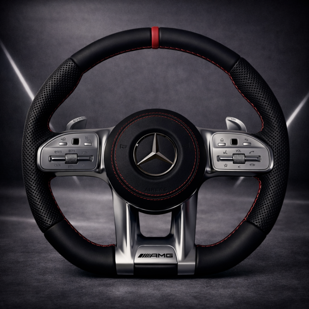 Performance Lenkrad – AMG-Style | Leder & perforiertes Leder | 12-Uhr-Markierung