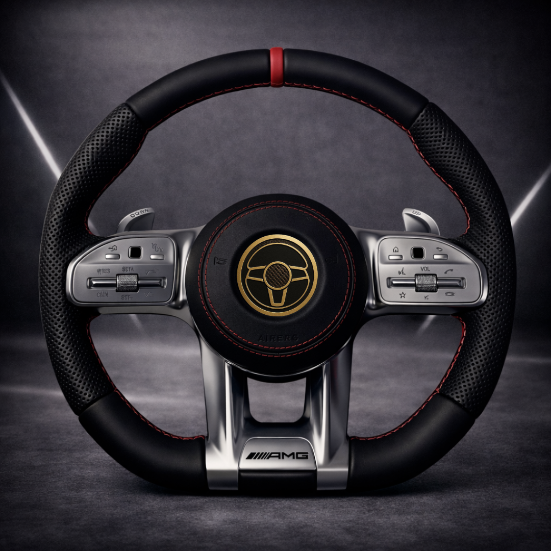 Performance Lenkrad – AMG-Style | Leder & perforiertes Leder | 12-Uhr-Markierung